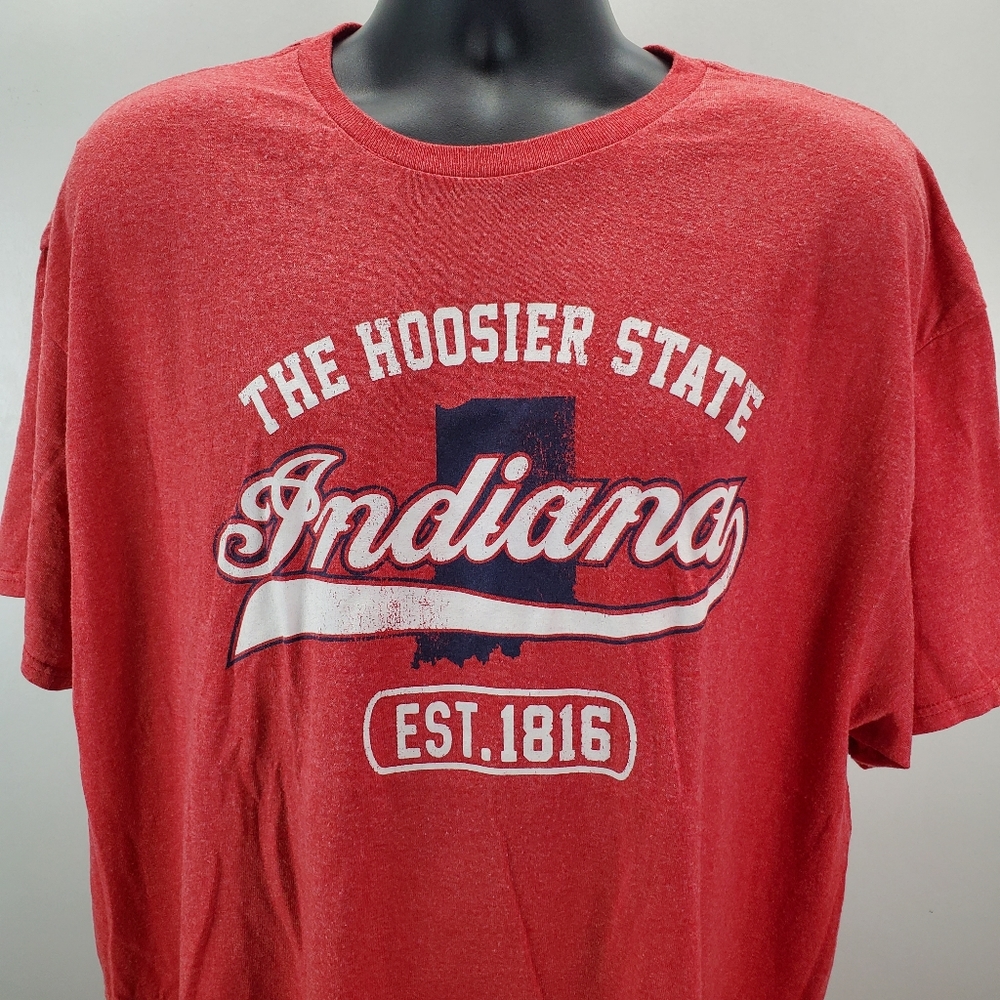 Men's Red Indiana The Hoosier State Point Sportswear XXL 2XL T Shirt